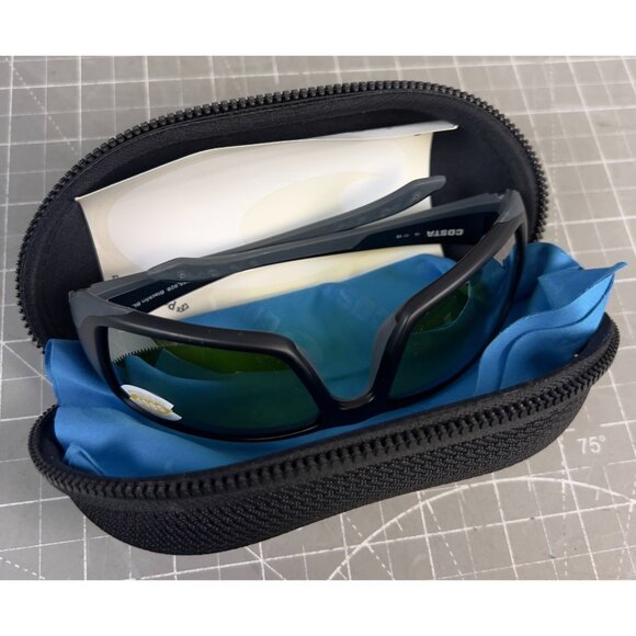 Costa Blackfin BL 11 Sunglasses Polarized 580P - Matte Black Frame w/Case & Clot - Picture 9 of 9
